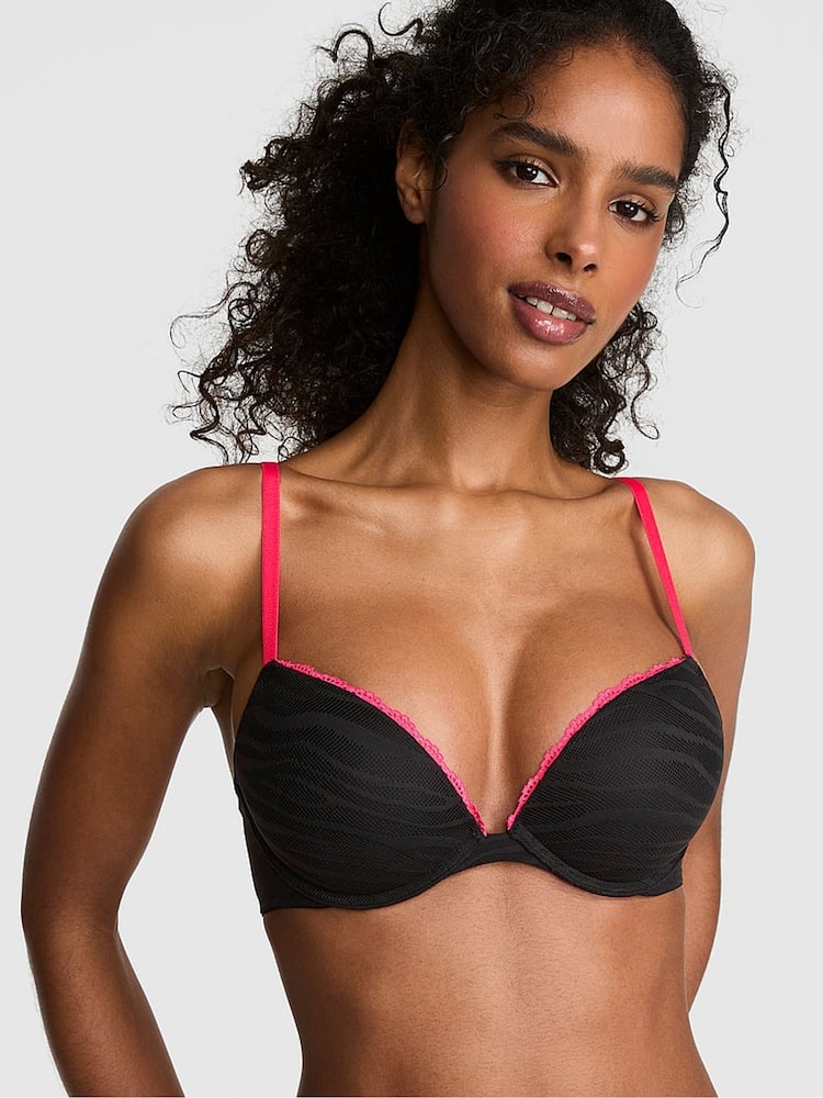 Victoria's Secret Pink Black Zebra Lace Bra - Image 1 of 2