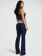 Victoria's Secret PINK Noir Navy Blue Foldover Leggings - Image 2 of 2