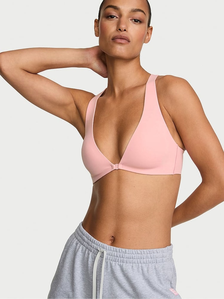 Victoria's Secret Dusk Pink Elevate™ Plunge Front Close Low Support Sports Bra - Image 2 of 5 Victoria's Secret Dusk Pink Elevate™ Plunge Front Close Low Support Sports Bra - Image 2 of 5