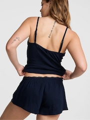 Victoria's Secret Pink Noir Navy Blue Pointelle Short Pyjama Bottoms - Image 2 of 2