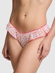 Victoria's Secret Pink White Floral Tanga Mesh Knickers - Image 1 of 2