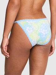 Victoria's Secret PINK Blue Dancer Hibiscus Bikini Lace Trim Rib Knickers - Image 2 of 2