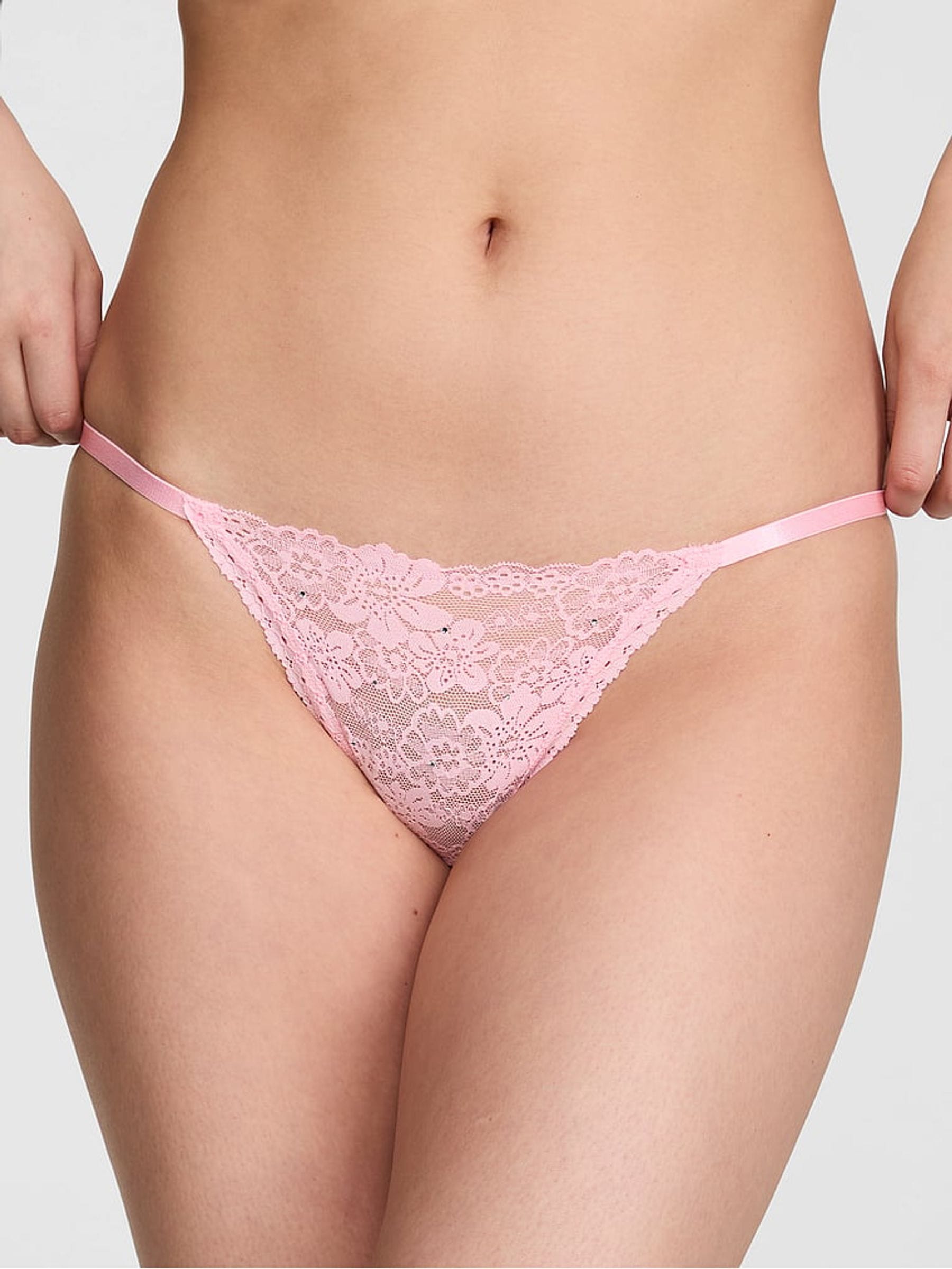 Victoria's Secret PINK Boardwalk Pink Bikini Floral Lace Knickers