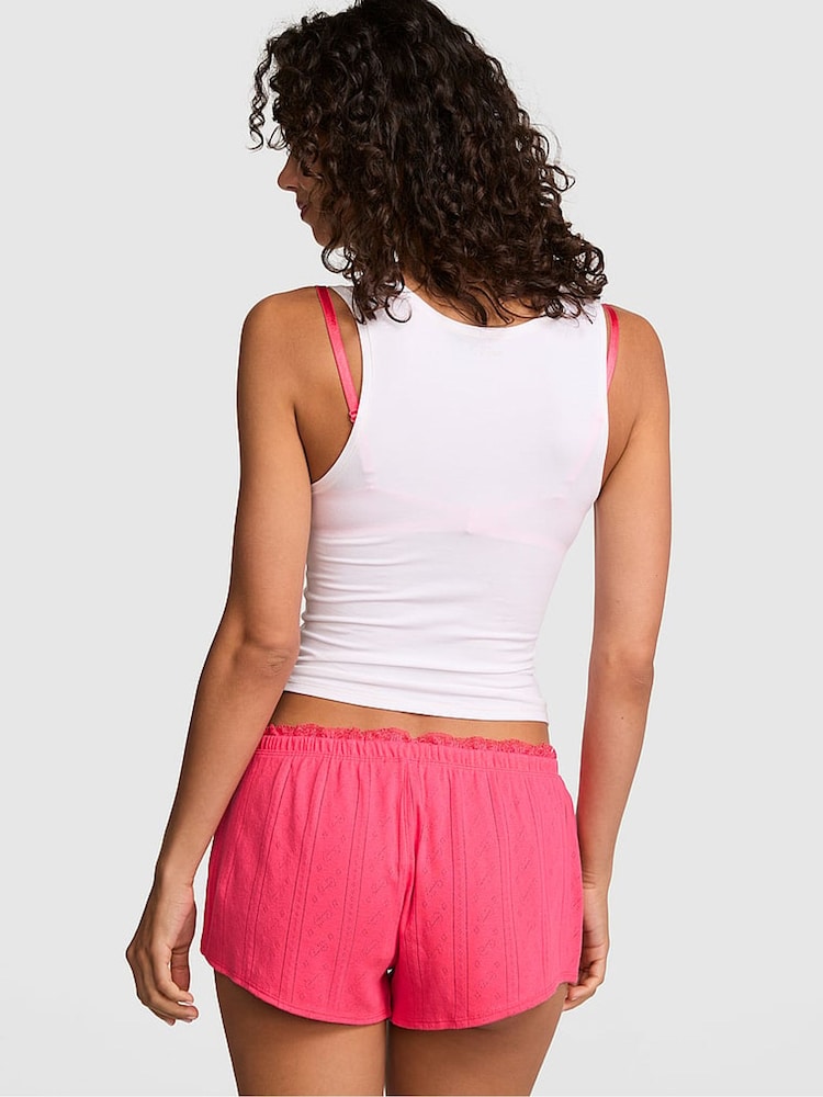 Victoria's Secret Pink Candy Pink Pointelle Short Pyjama Bottoms - Image 2 of 2 Victoria's Secret Pink Candy Pink Pointelle Short Pyjama Bottoms - Image 2 of 2