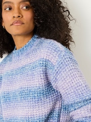 Lilac Purple Carolina Knitted Ombre Textured Crew Neck Jumper - Image 4 of 5
