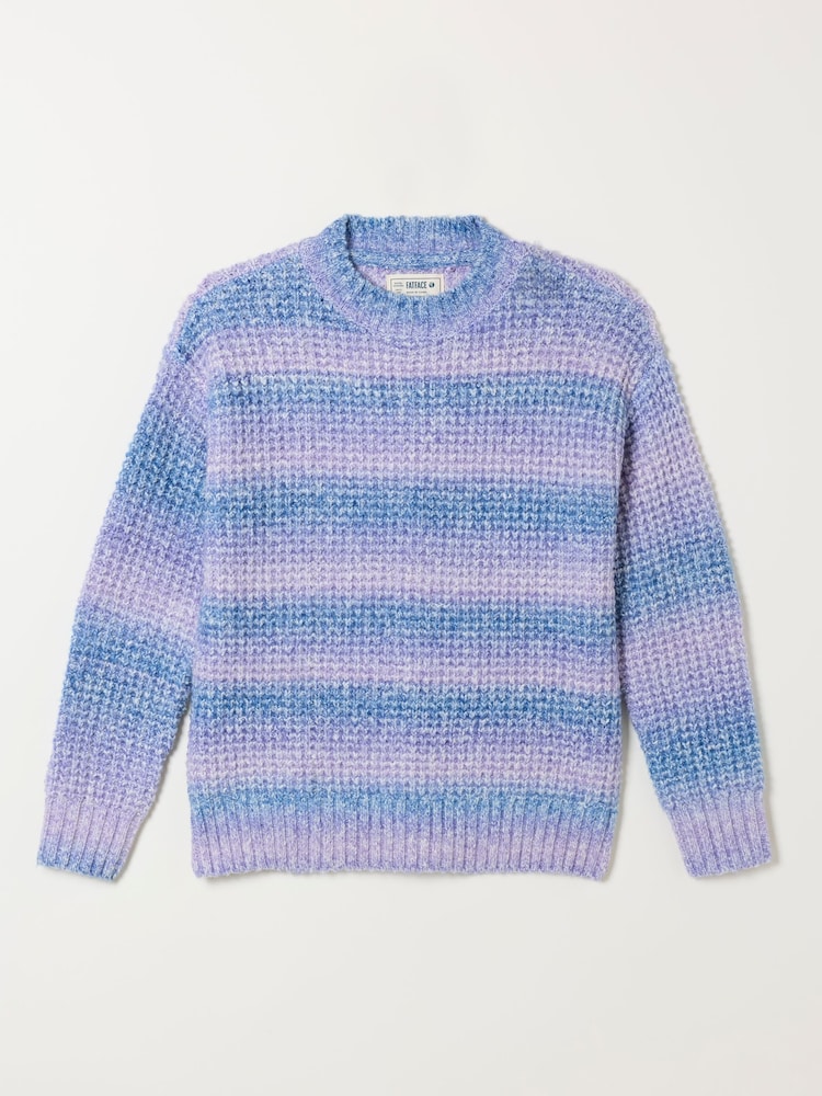 Lilac Purple Carolina Knitted Ombre Textured Crew Neck Jumper - Image 5 of 5