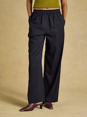 Joules Navy Stripe Pinstriped Pull On Trouser - Image 1 of 6