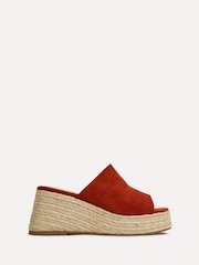 Linzi Orange Espresso Espadrille Mule Sandals - Image 3 of 6