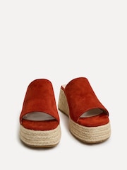 Linzi Orange Espresso Espadrille Mule Sandals - Image 4 of 6