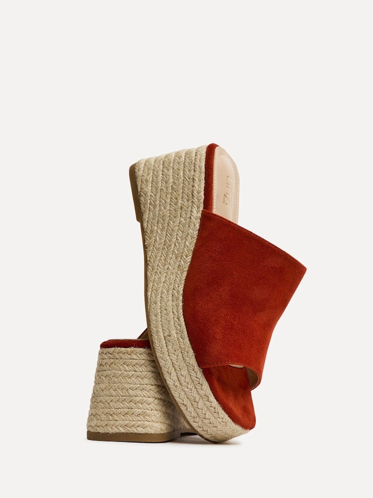Linzi Orange Espresso Espadrille Mule Sandals - Image 6 of 6