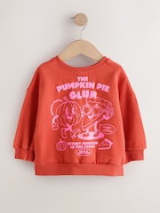 Orange Pumpkin Pie Club Crew Neck Sweatshirt (3mths-7yrs) - Image 6 of 8