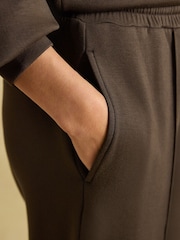 Joules Chocolate Brown Super Soft Pull On Smart Wide Leg Joggers - Image 3 of 5