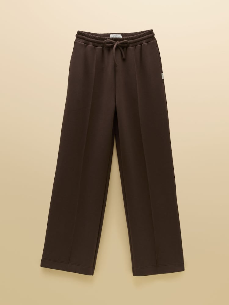 Joules Chocolate Brown Super Soft Pull On Smart Wide Leg Joggers - Image 5 of 5 Joules Chocolate Brown Super Soft Pull On Smart Wide Leg Joggers - Image 5 of 5