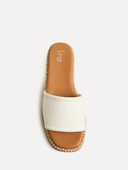 Linzi White Stay Raffia Flatform Mule Sandals - Image 4 of 5