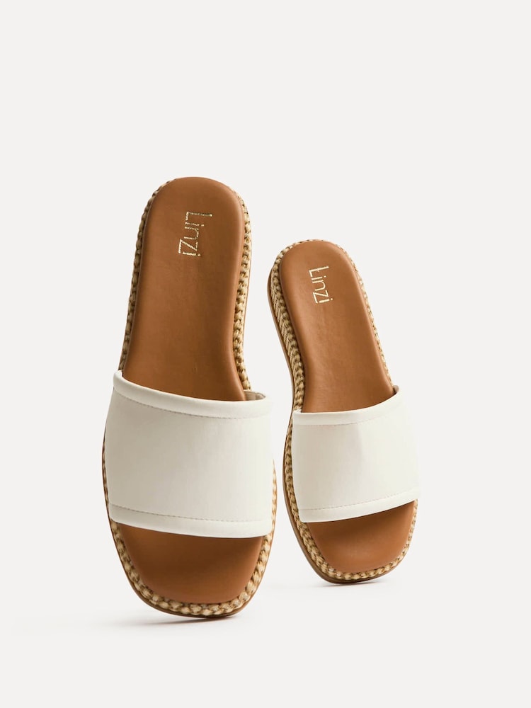 Linzi White Stay Raffia Flatform Mule Sandals - Image 5 of 5 Linzi White Stay Raffia Flatform Mule Sandals - Image 5 of 5