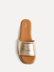 Linzi Gold Stay Raffia Flatform Mule Sandals - Image 4 of 6