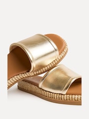 Linzi Gold Stay Raffia Flatform Mule Sandals - Image 5 of 6