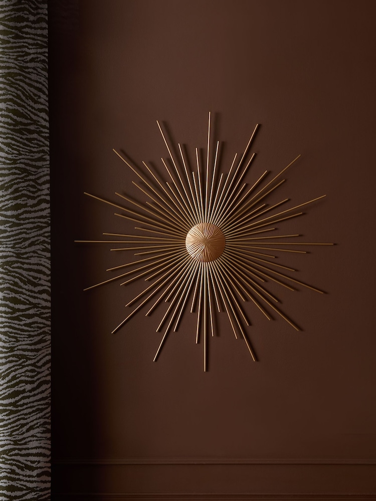 Gold Textured Metal Starburst Wall Art - Image 1 of 4