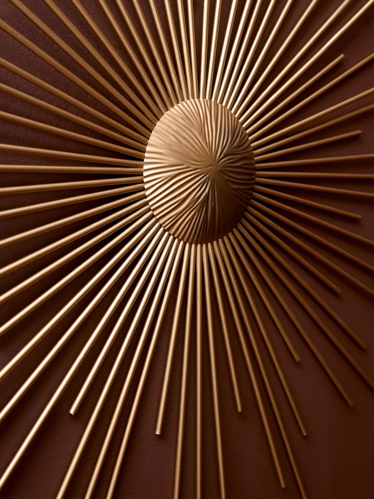 Gold Textured Metal Starburst Wall Art - Image 2 of 4