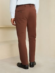 Tan Brown Slim Fit Smart Cotton TENCEL™ Lyocell Blend Chinos With Comfort Waistband - Image 3 of 4