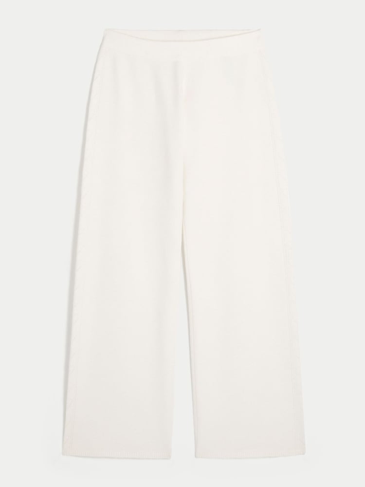 Hollister White Gilly Hicks Heart Pointelle Straight Jumper-Knit Pants - Image 1 of 2