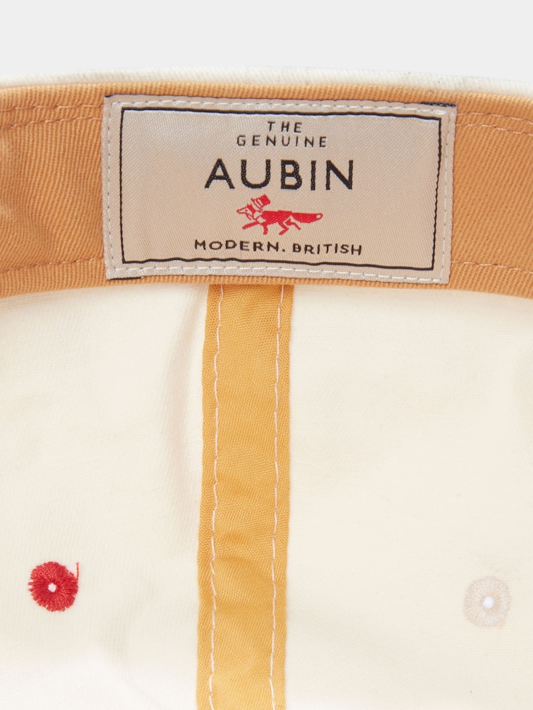 Aubin Arnside Washed Twill White Cap - Image 3 of 3