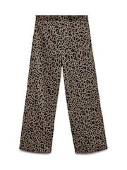 VERO MODA Brown Wide Leg Leopard Print Trousers - Image 1 of 1