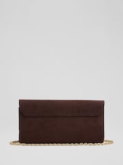 LK Bennett Chocolate Brown Florence Suede Clutch Bag - Image 2 of 3
