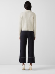 LK Bennett Cream Clo Pearl Knitted Cotton Cardigan - Image 2 of 3