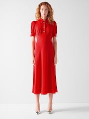 LK Bennett Red Emma Scallop Collar Tea Dress - Image 1 of 3
