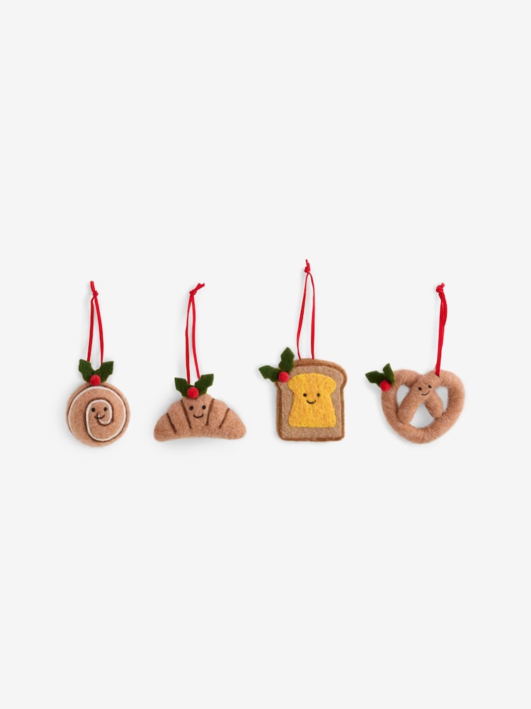 Set of 4 Bakery Felt Christmas Baubles - Image 2 of 4