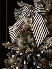 Set of 6 Monochrome Bow Christmas Baubles - Image 2 of 4