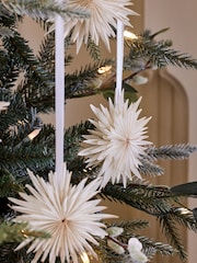 Set of 9 White Paper Starburst Christmas Baubles - Image 2 of 2
