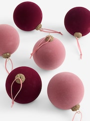 6 Pack Burgundy Berry Soft Touch Baubles - Image 1 of 1