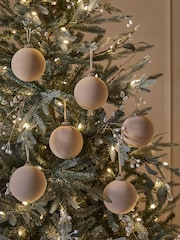 6 Pack Natural Soft Touch Baubles - Image 1 of 3
