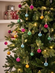 Set of 20 Bright Multicoloured Mini Christmas Baubles - Image 1 of 3