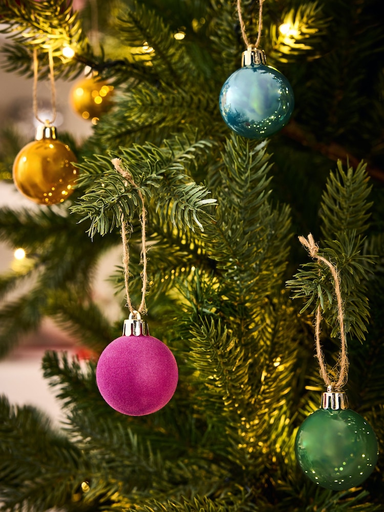 Set of 20 Bright Multicoloured Mini Christmas Baubles - Image 2 of 3 Set of 20 Bright Multicoloured Mini Christmas Baubles - Image 2 of 3
