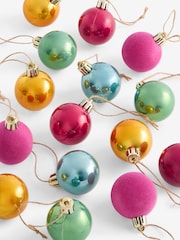 Set of 20 Bright Multicoloured Mini Christmas Baubles - Image 3 of 3