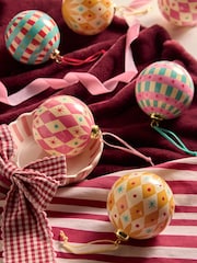 8 Pack Bright Multi XL Christmas Baubles - Image 2 of 4