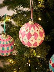 8 Pack Bright Multi XL Christmas Baubles - Image 3 of 4