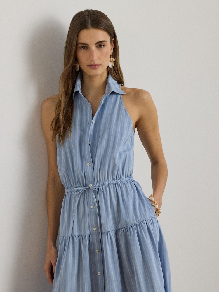 Lauren Ralph Lauren Blue Woven Dress - Image 1 of 8 Lauren Ralph Lauren Blue Woven Dress - Image 1 of 8