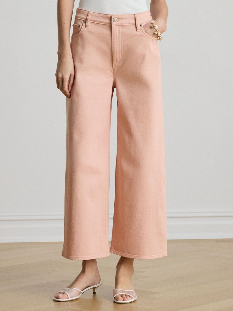 Lauren Ralph Lauren Pink Woven Wide Leg Pants - Image 1 of 9