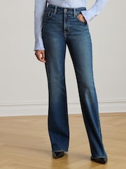 Lauren Ralph Lauren Blue Woven Wide Leg Jeans - Image 1 of 6