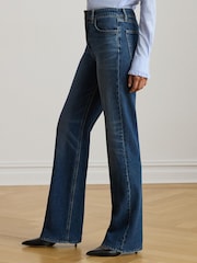 Lauren Ralph Lauren Blue Woven Wide Leg Jeans - Image 2 of 6