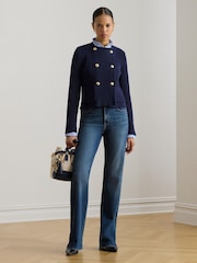 Lauren Ralph Lauren Blue Woven Wide Leg Jeans - Image 3 of 6