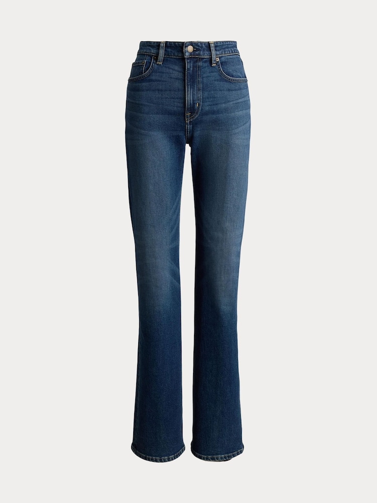 Lauren Ralph Lauren Blue Woven Wide Leg Jeans - Image 6 of 6