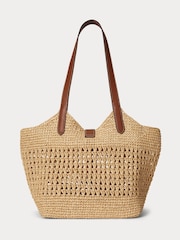Lauren Ralph Lauren Natural Tasha Large Straw Tote Bag - Image 3 of 7