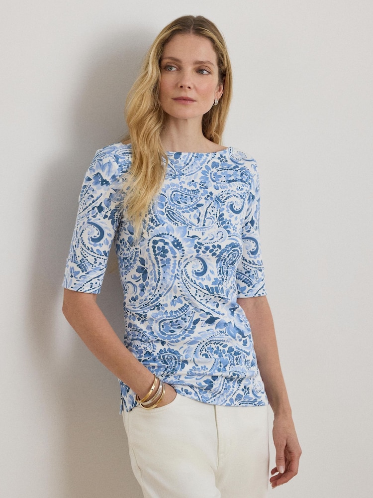 Lauren Ralph Lauren White Knit-T-Shirt - Image 1 of 5