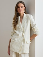 Lauren Ralph Lauren White Woven Blazer Sport Coat - Image 1 of 9