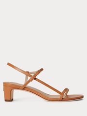 Lauren Ralph Lauren Brown Lainee Mid-Heel Nappa Leather Sandals - Image 1 of 5